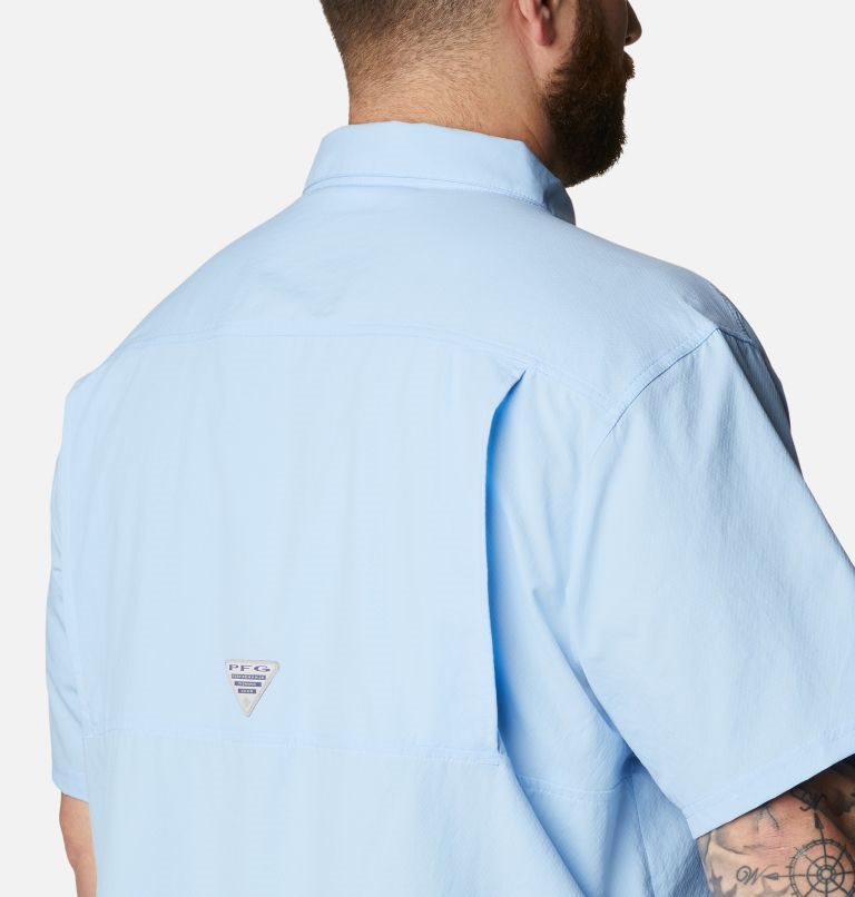 Men's Columbia PFG Slack Tide Camp Shirts Light Blue | Plus Size CA-H531C